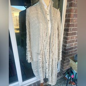 Johnny Was Cream Lace Cardigan